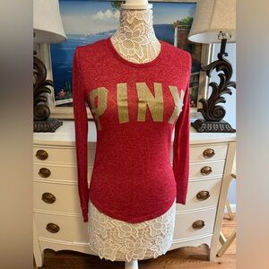 PINK Victoria's Secret Red sleepwear Long Sleeve Tee XS